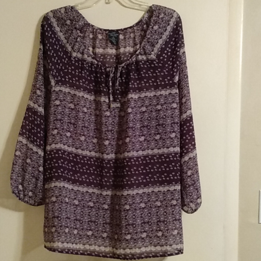 Faded Glory multi colored pull over blouse